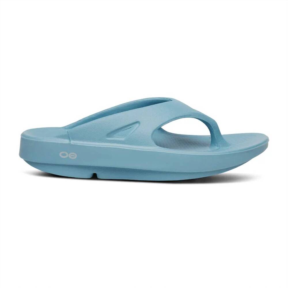 NEW OOFOS men's ooriginal thong sandals in ocean blue